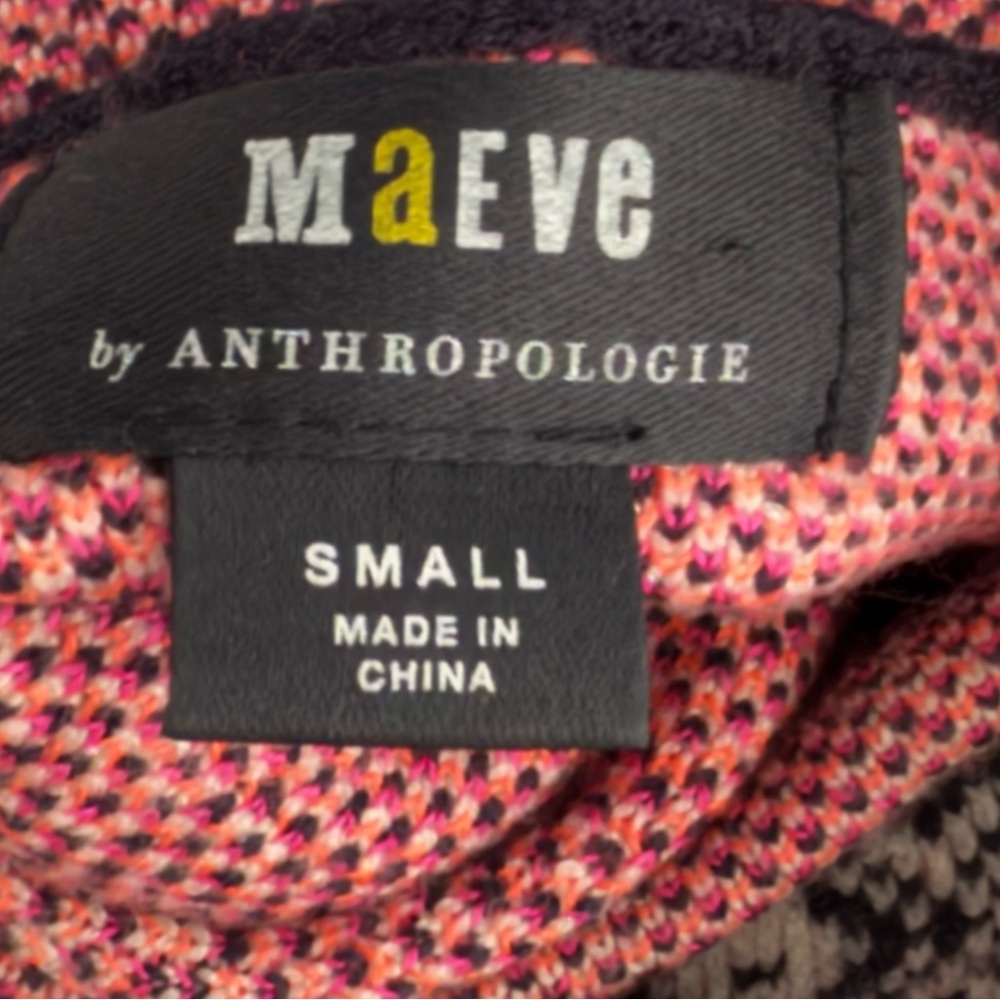 Maeve Anthropologie Sz Small Navy White Ski Slope Alpine Turtleneck Sweater - Picture 8 of 11